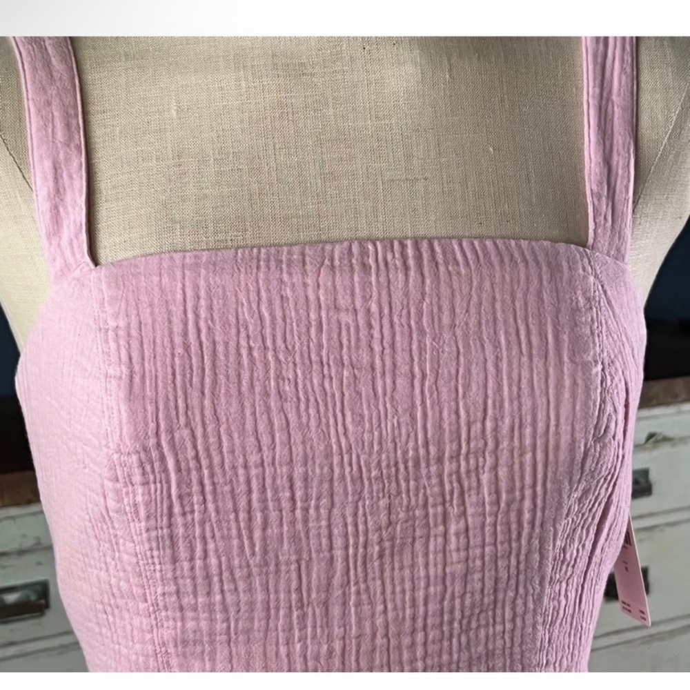 Anthropologie Smocked Tie Bow Back Tank Pink XL - Picture 5 of 9